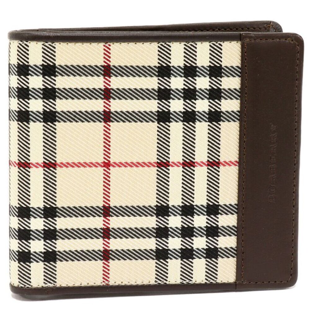 Burberry Nylon Canvas Calf Bifold Wallet - Picture 1 of 5